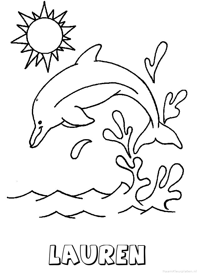 Lauren dolfijn kleurplaat