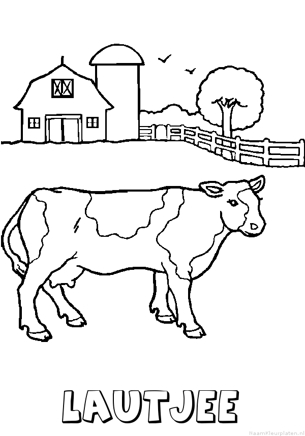 Lautjee koe kleurplaat