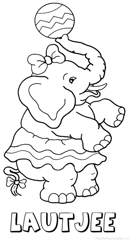 Lautjee olifant kleurplaat
