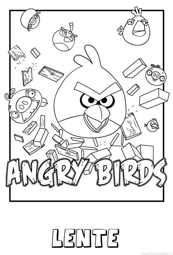 Lente angry birds kleurplaat
