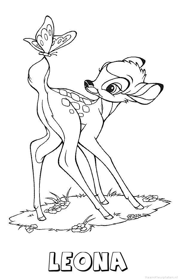 Leona bambi kleurplaat