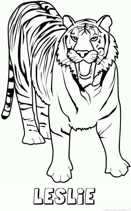Leslie tijger 2 kleurplaat