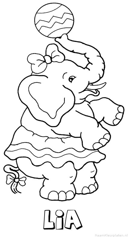 Lia olifant kleurplaat