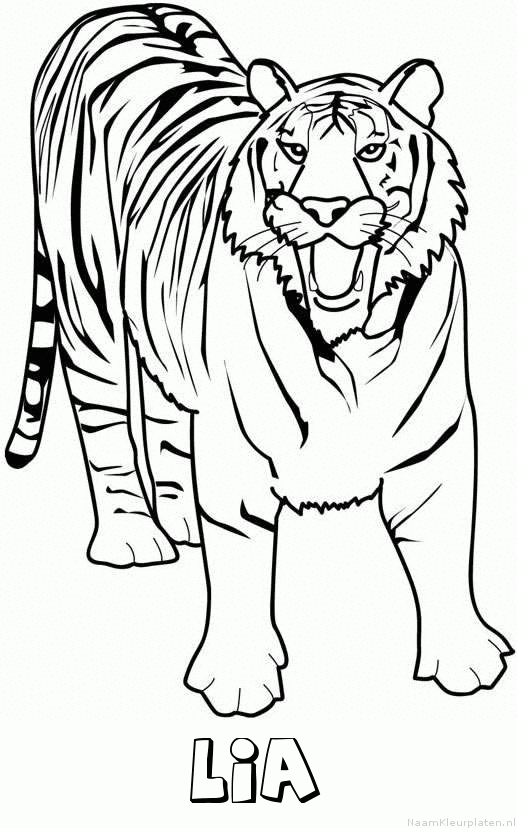 Lia tijger 2 kleurplaat