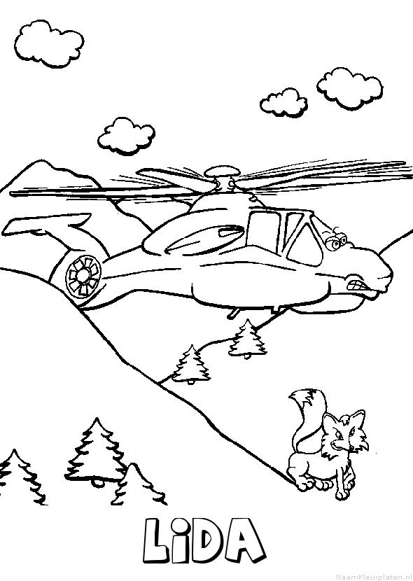 Lida helikopter kleurplaat