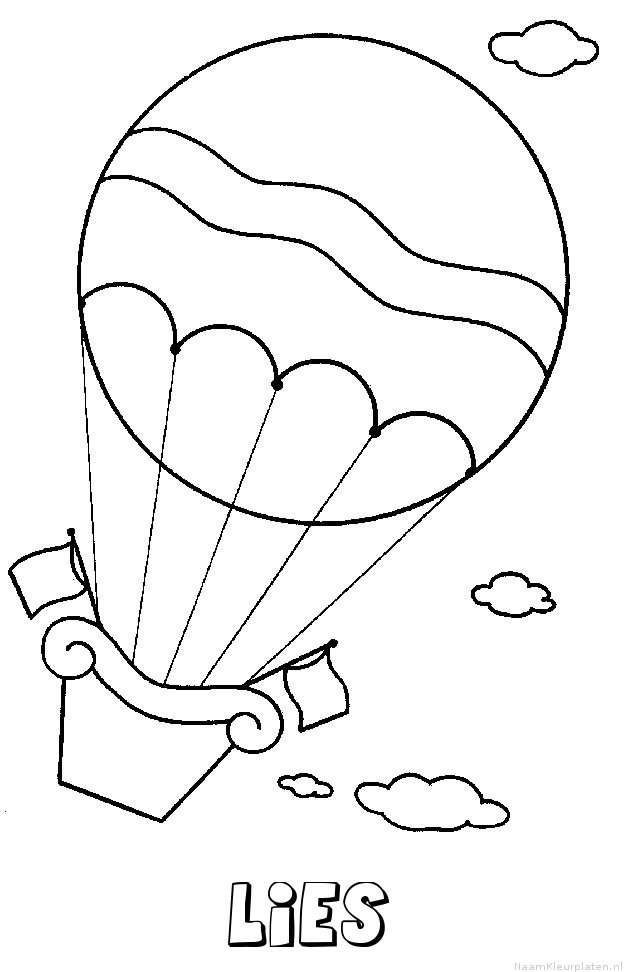 Lies luchtballon kleurplaat