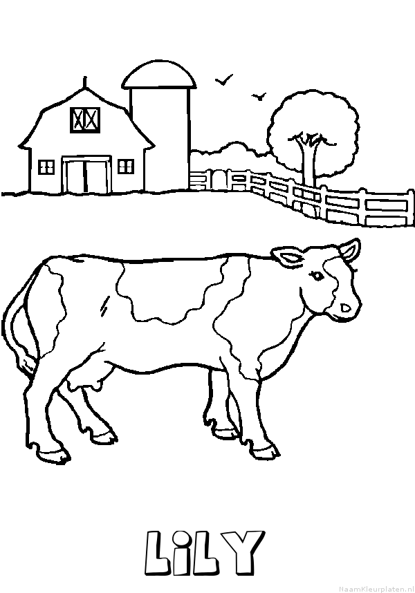 Lily koe kleurplaat