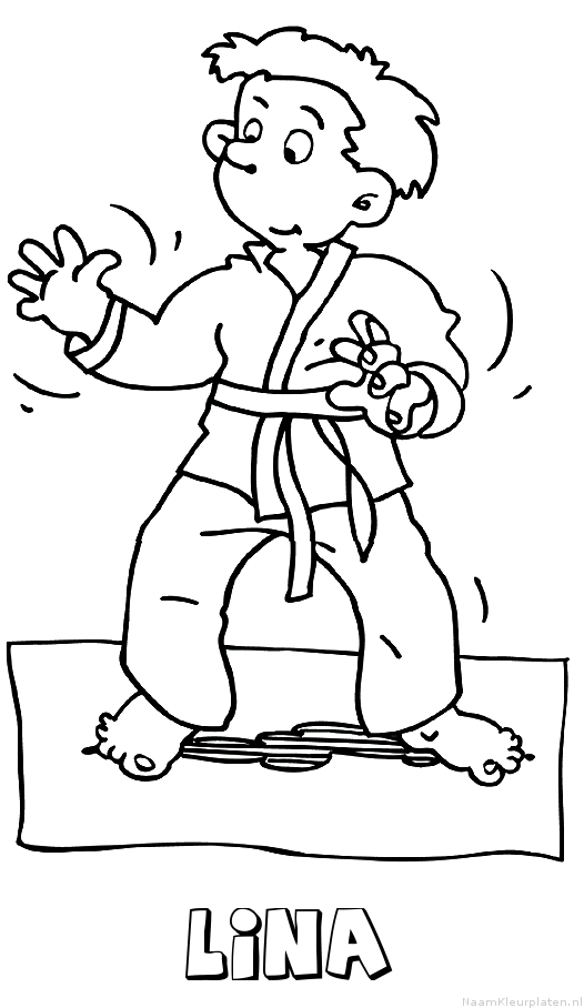 Lina judo kleurplaat