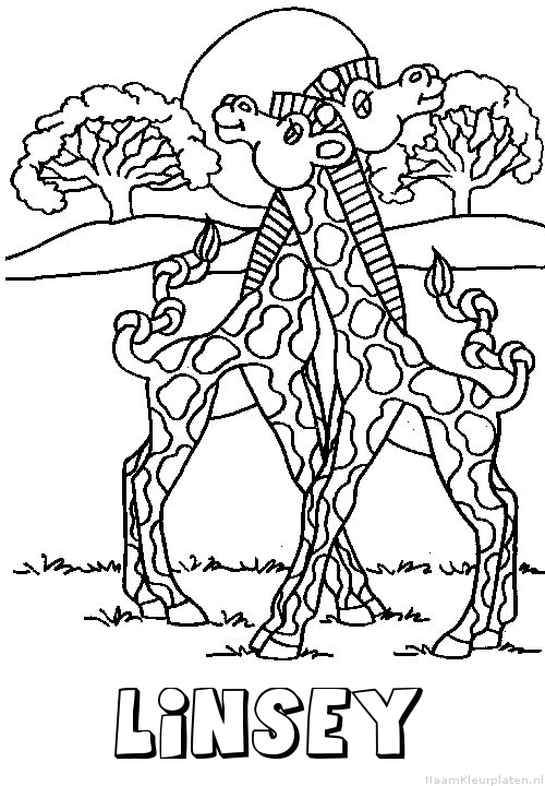 Linsey giraffe koppel kleurplaat