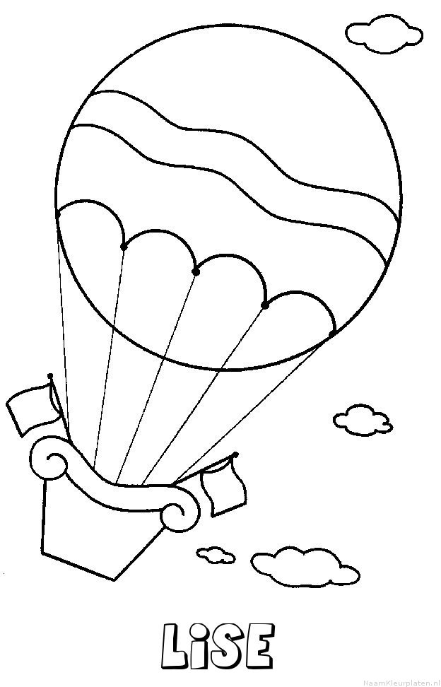 Lise luchtballon kleurplaat