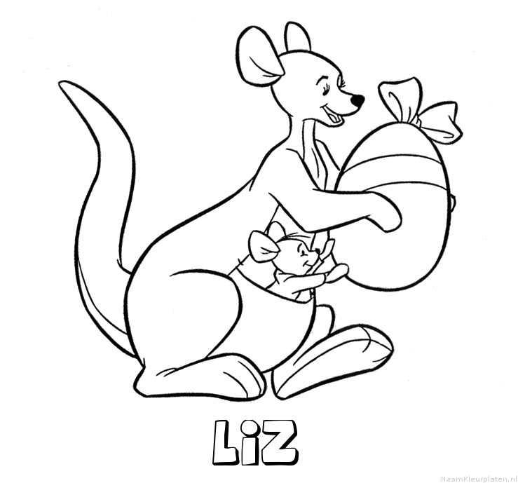Liz kangoeroe kleurplaat