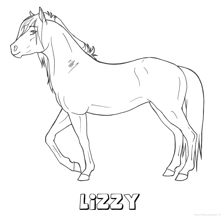 Lizzy paard kleurplaat