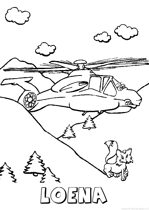 Loena helikopter kleurplaat
