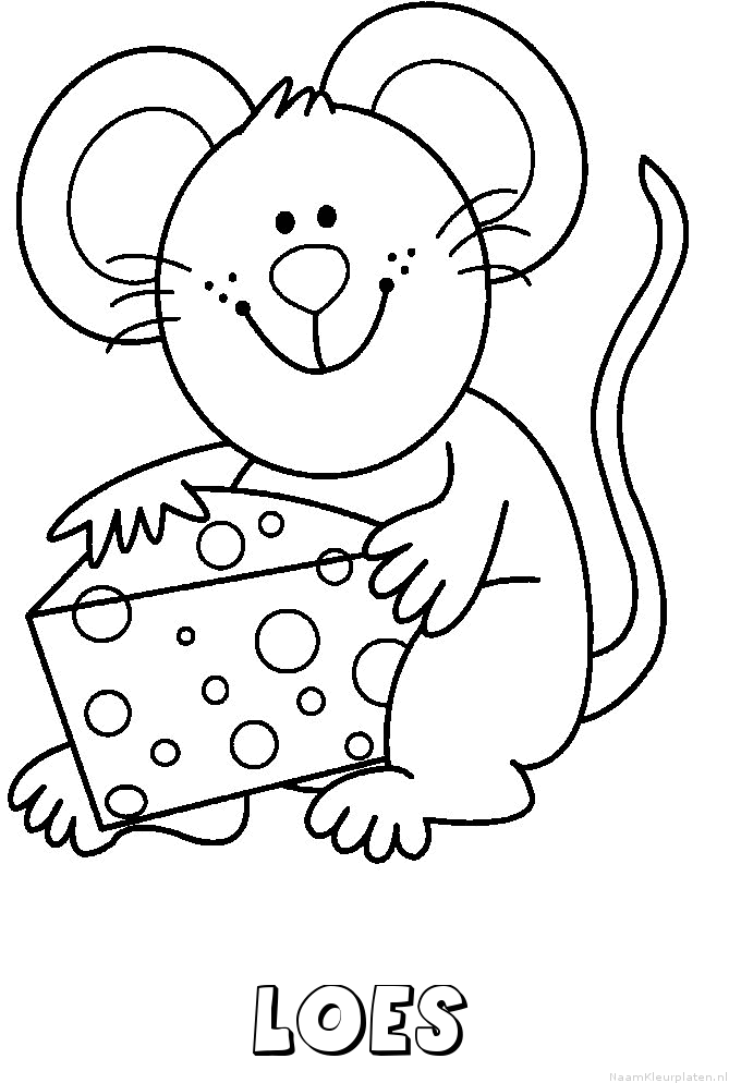 Loes muis kaas kleurplaat