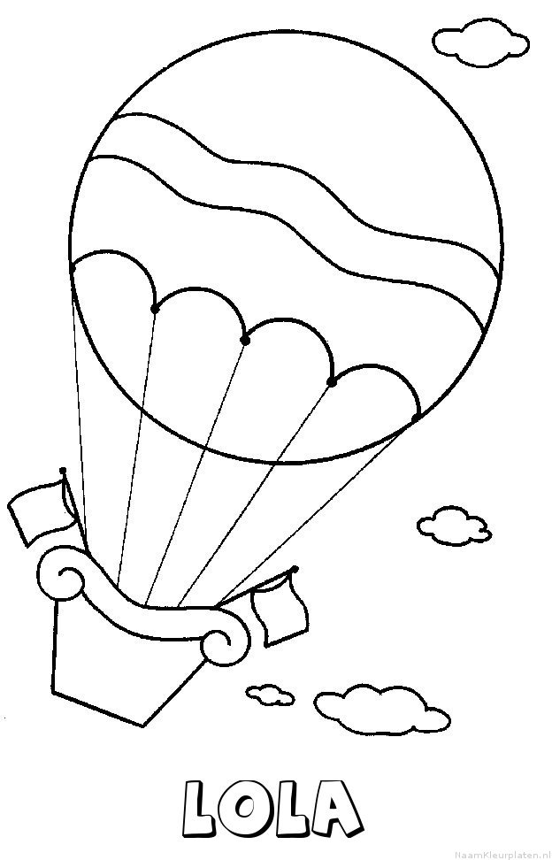 Lola luchtballon kleurplaat