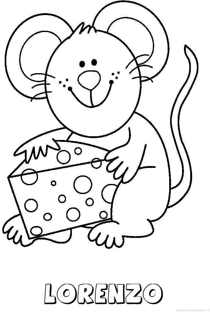 Lorenzo muis kaas kleurplaat