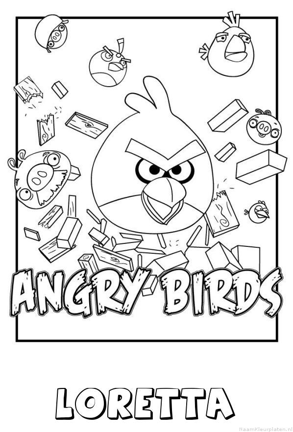 Loretta angry birds kleurplaat