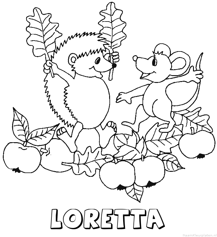 Loretta egel kleurplaat