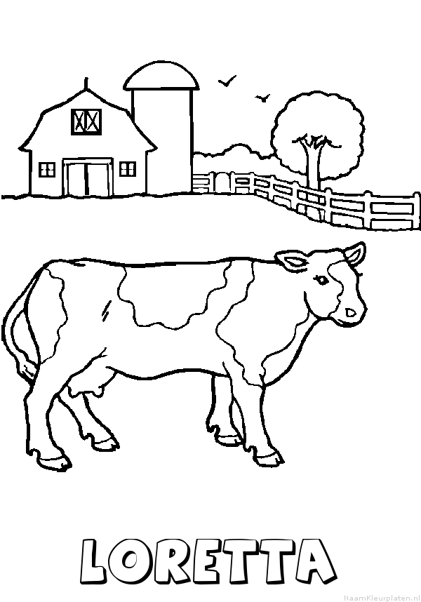 Loretta koe kleurplaat
