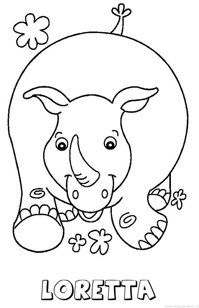 Loretta neushoorn kleurplaat