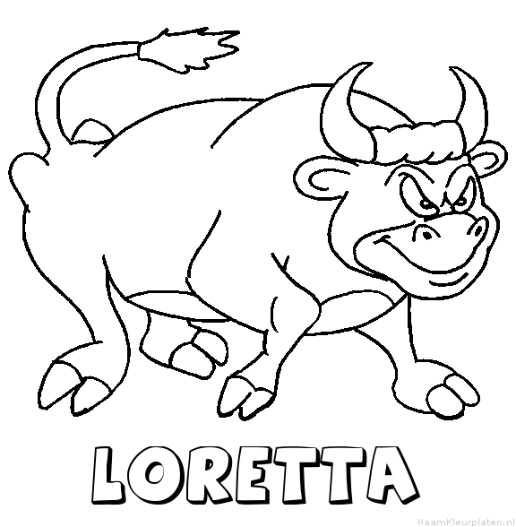 Loretta stier kleurplaat