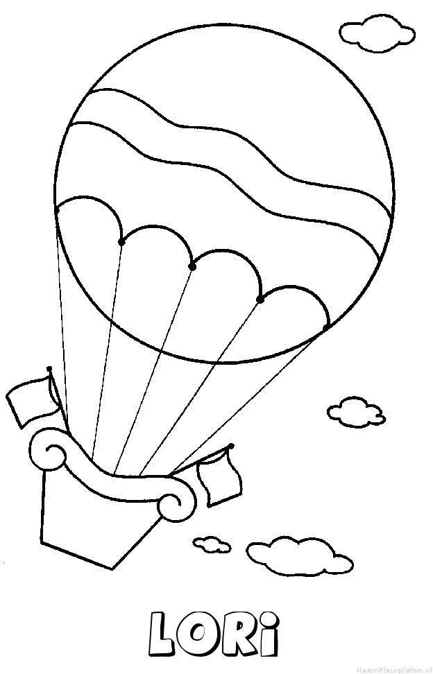 Lori luchtballon kleurplaat