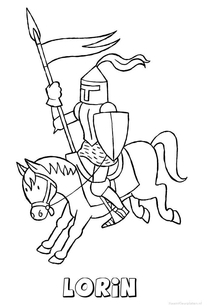 Lorin ridder kleurplaat