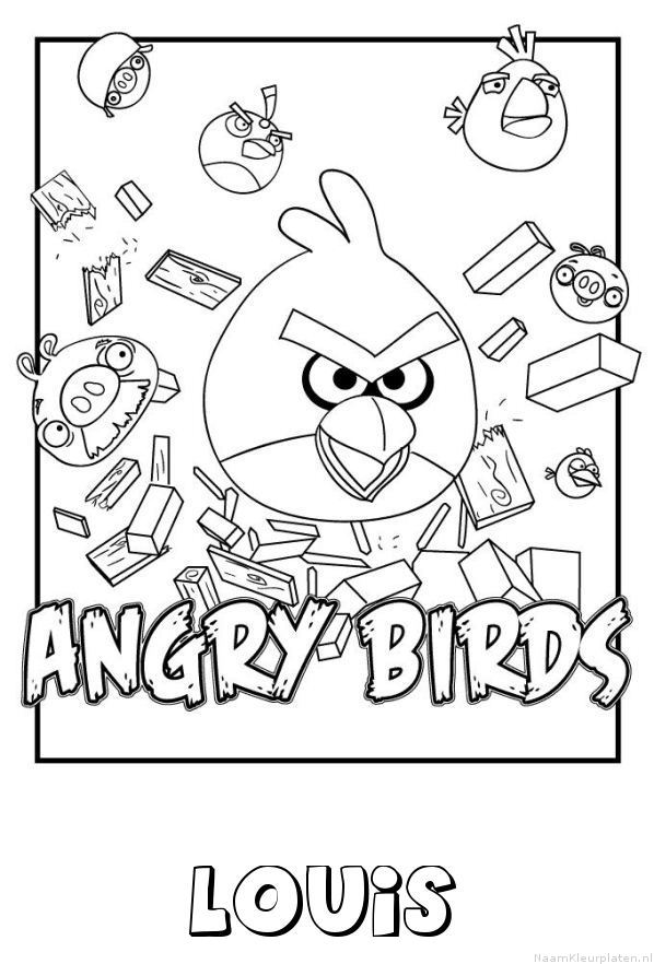 Louis angry birds kleurplaat
