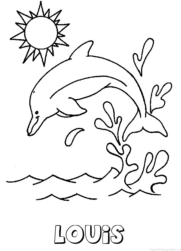 Louis dolfijn kleurplaat