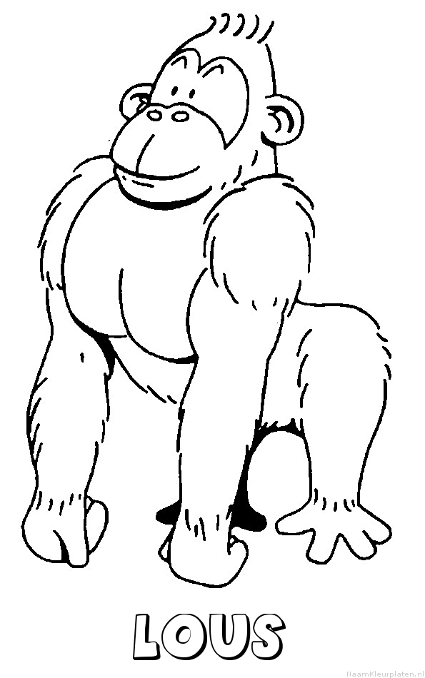 Lous aap gorilla kleurplaat