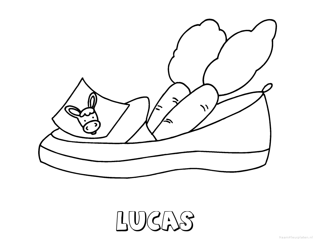 Lucas schoen zetten kleurplaat