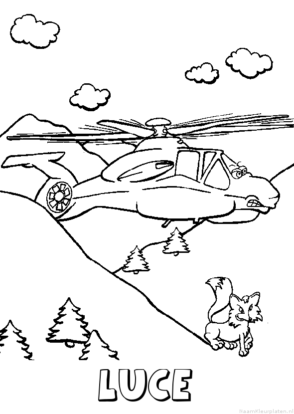 Luce helikopter kleurplaat