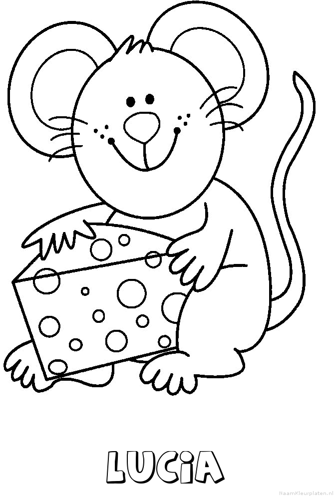 Lucia muis kaas kleurplaat