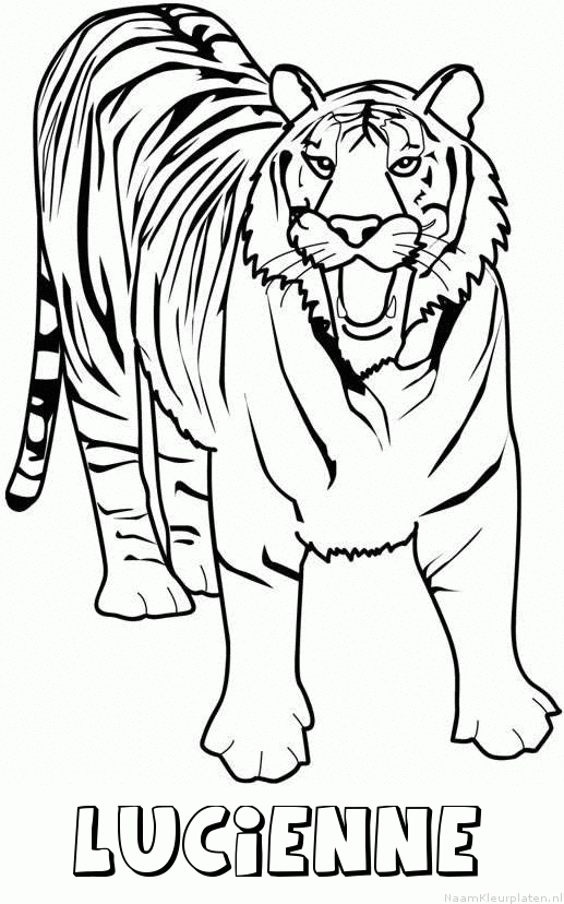 Lucienne tijger 2 kleurplaat