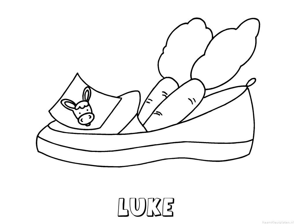 Luke schoen zetten kleurplaat