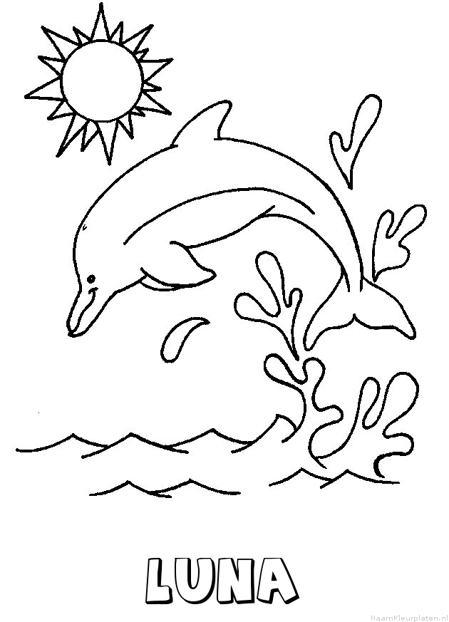 Luna dolfijn kleurplaat