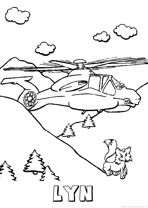 Lyn helikopter kleurplaat