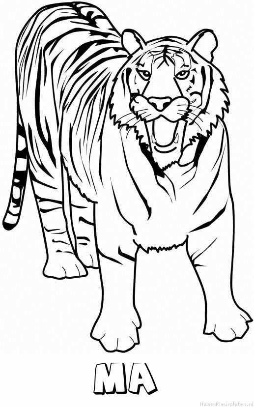 Ma tijger 2 kleurplaat