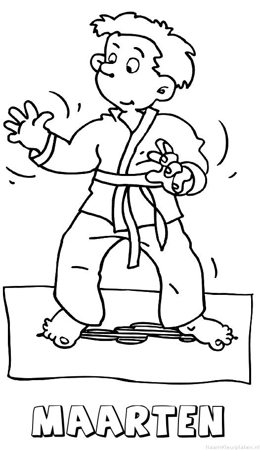 Maarten judo kleurplaat