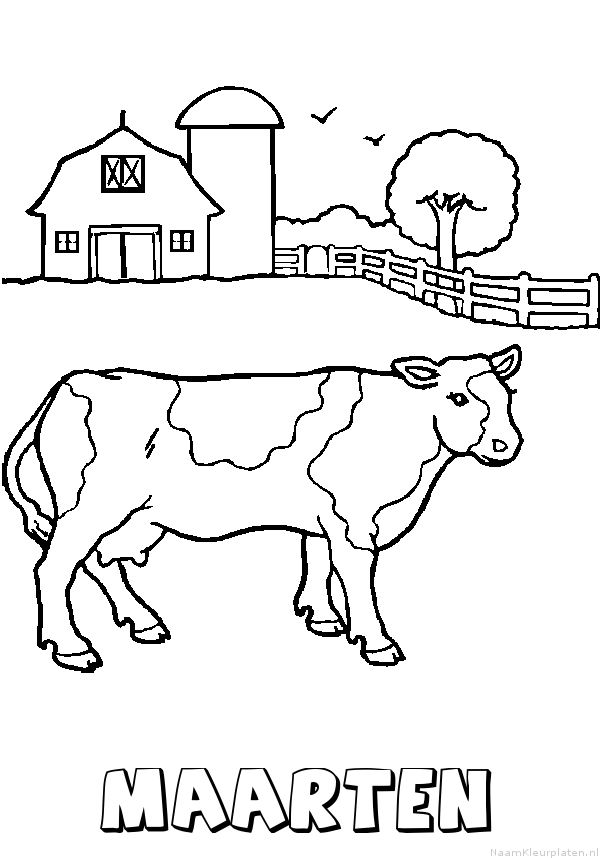 Maarten koe kleurplaat