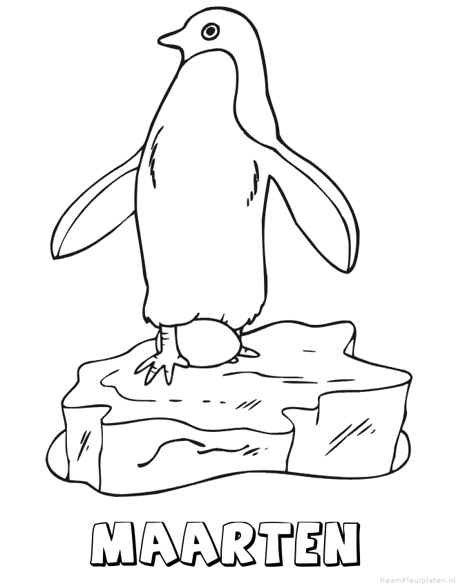 Maarten pinguin kleurplaat
