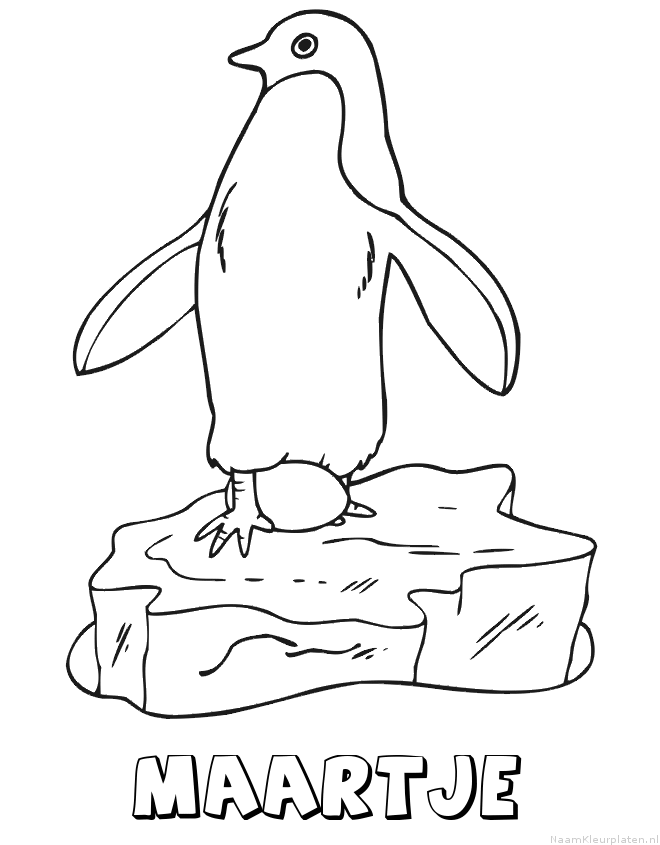 Maartje pinguin kleurplaat