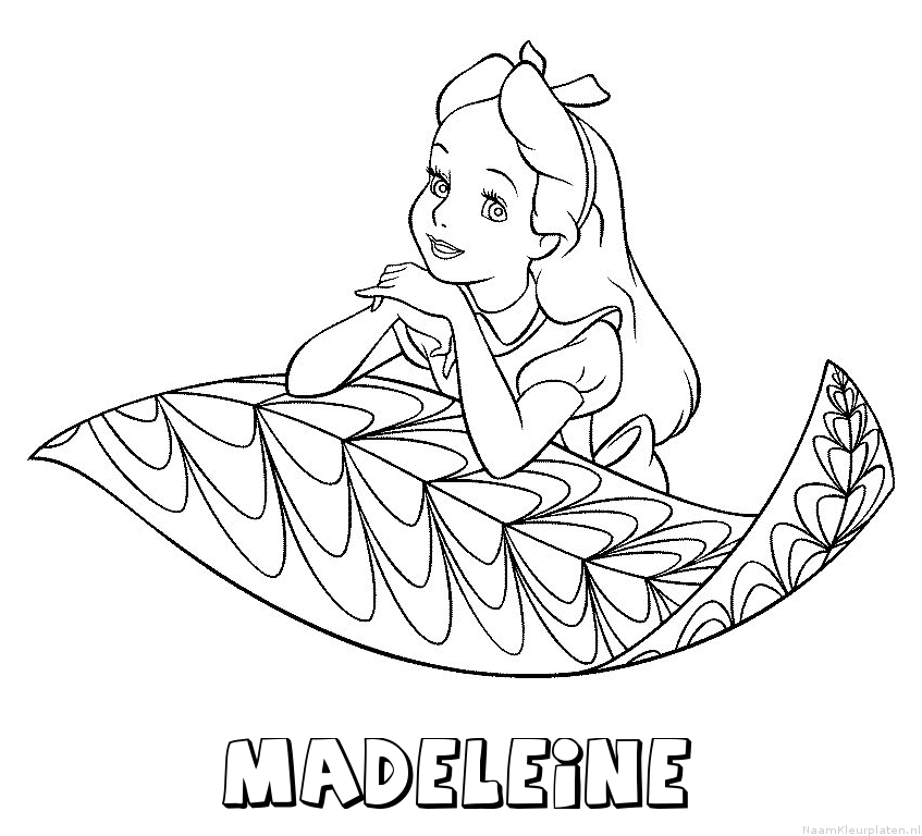 Madeleine alice in wonderland kleurplaat