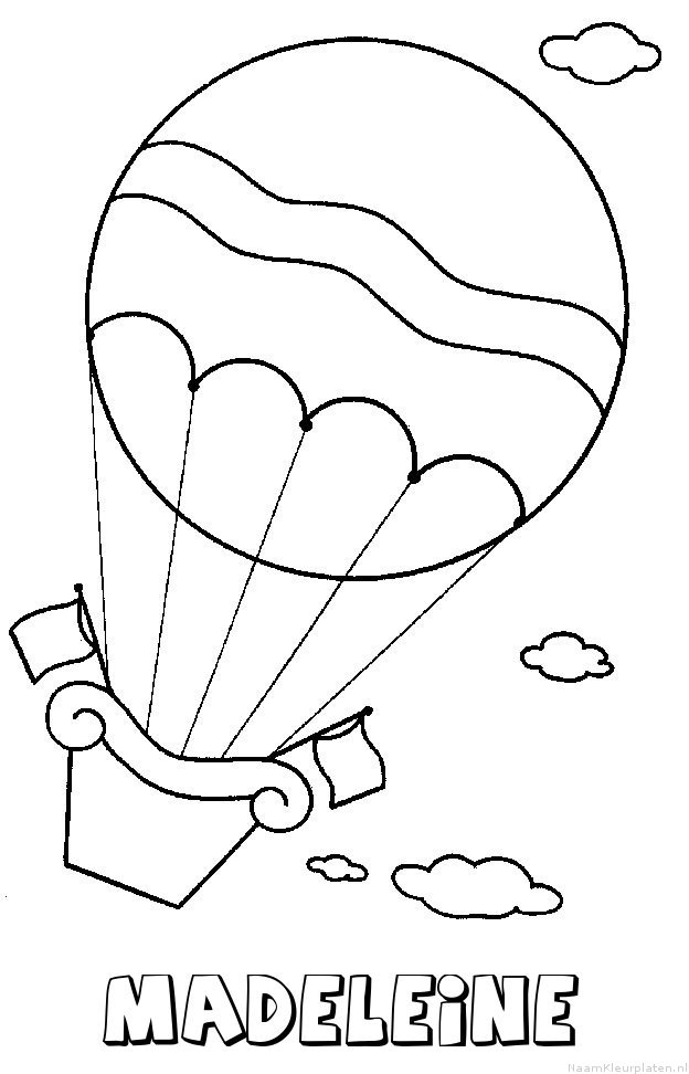 Madeleine luchtballon kleurplaat