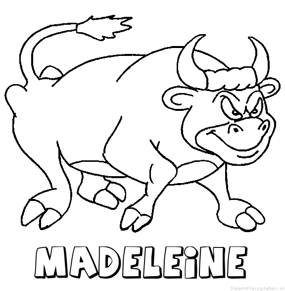 Madeleine stier kleurplaat