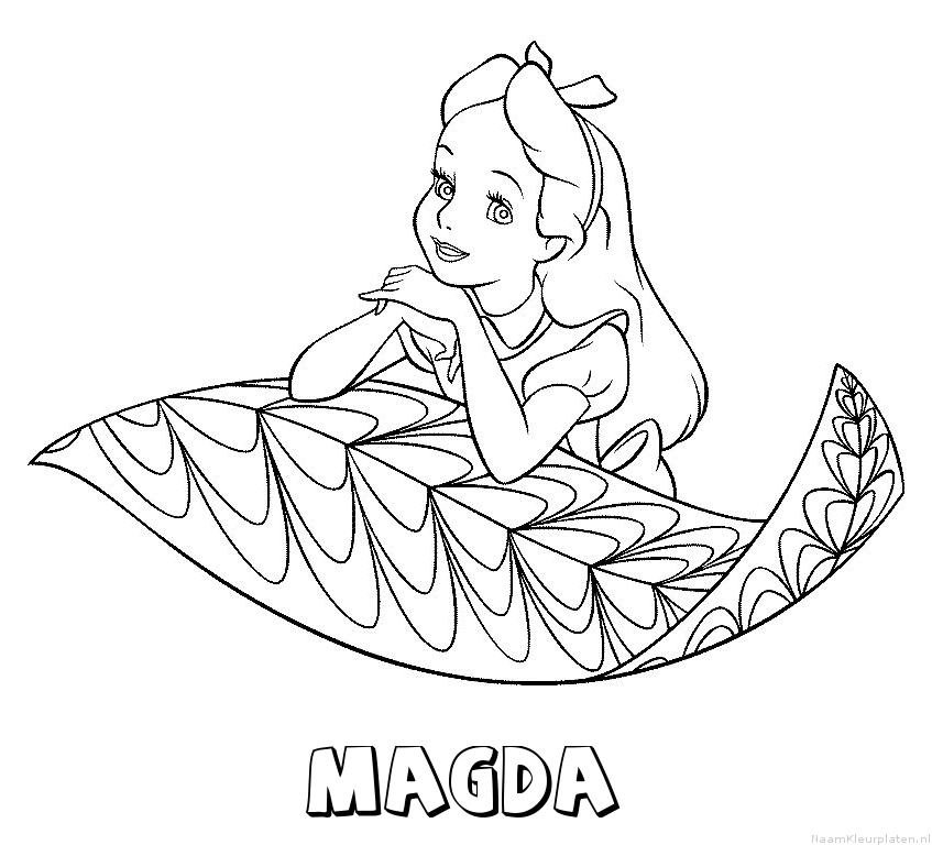 Magda alice in wonderland kleurplaat
