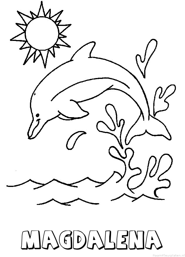 Magdalena dolfijn kleurplaat