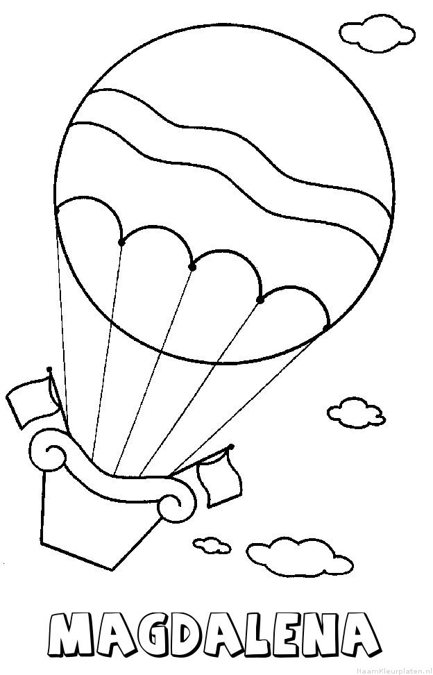 Magdalena luchtballon kleurplaat