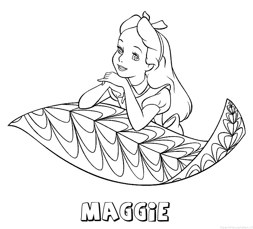 Maggie alice in wonderland kleurplaat