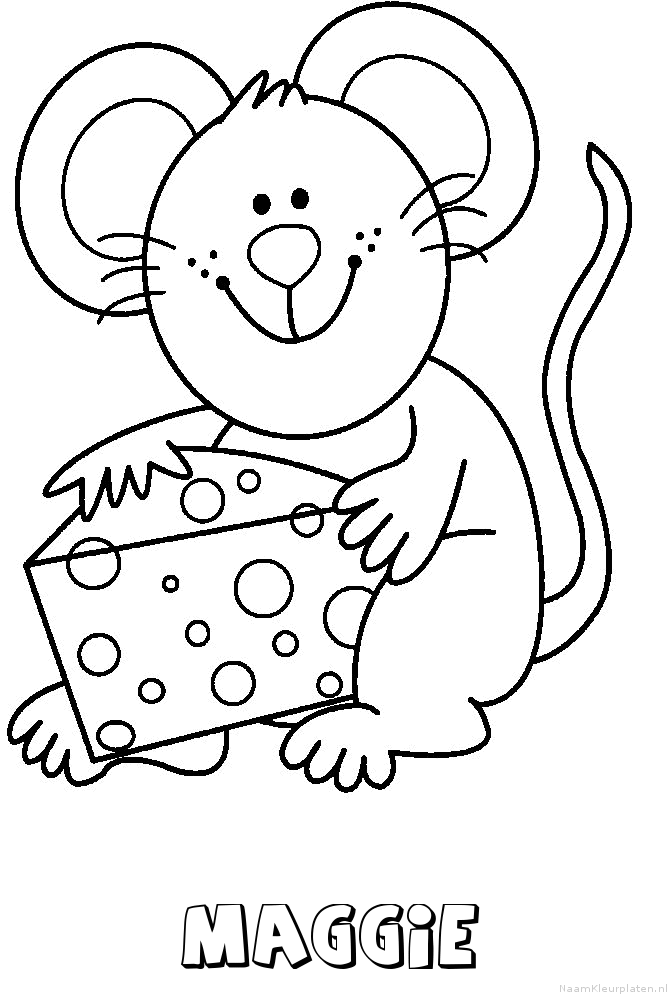Maggie muis kaas kleurplaat